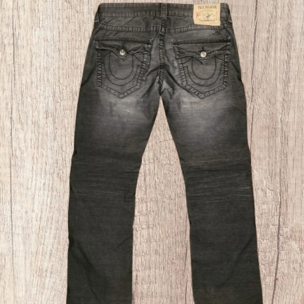 True Religion Men’s Straight Jeans - Distressed Gray Wash
